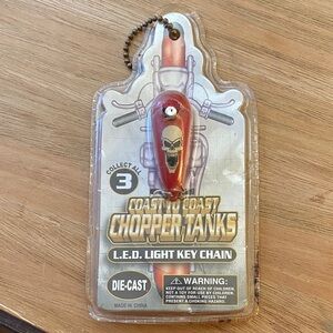 Coast to Coast Chopper Tanks LED light keychain never used